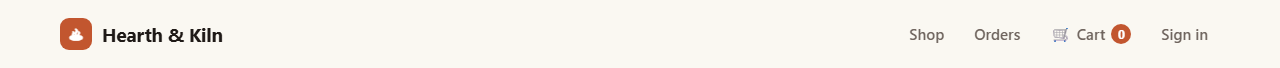 Header at 1280px: Cart link present