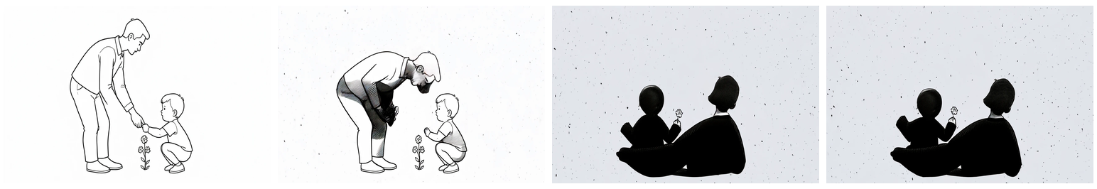 Silhouette collapse: the model filled in the outlines